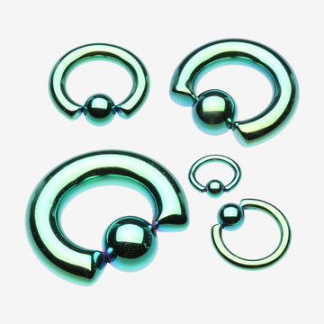 Colorline PVD Steel Captive Bead Ring-Green